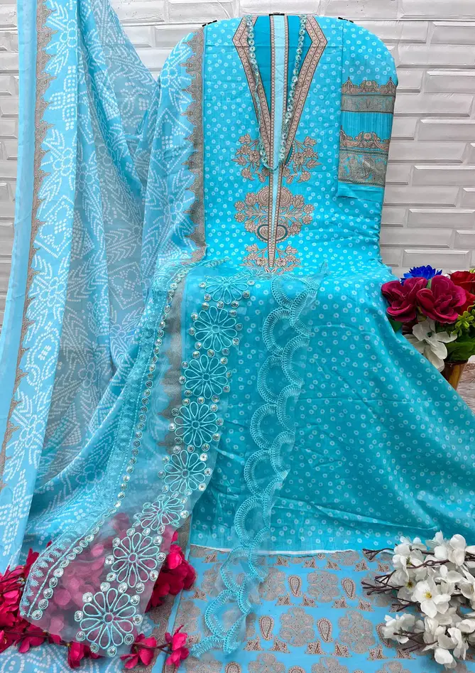 Ezra 1002 ABC Cotton Embroidery Patch Pakistani Dress Material Wholesale Online